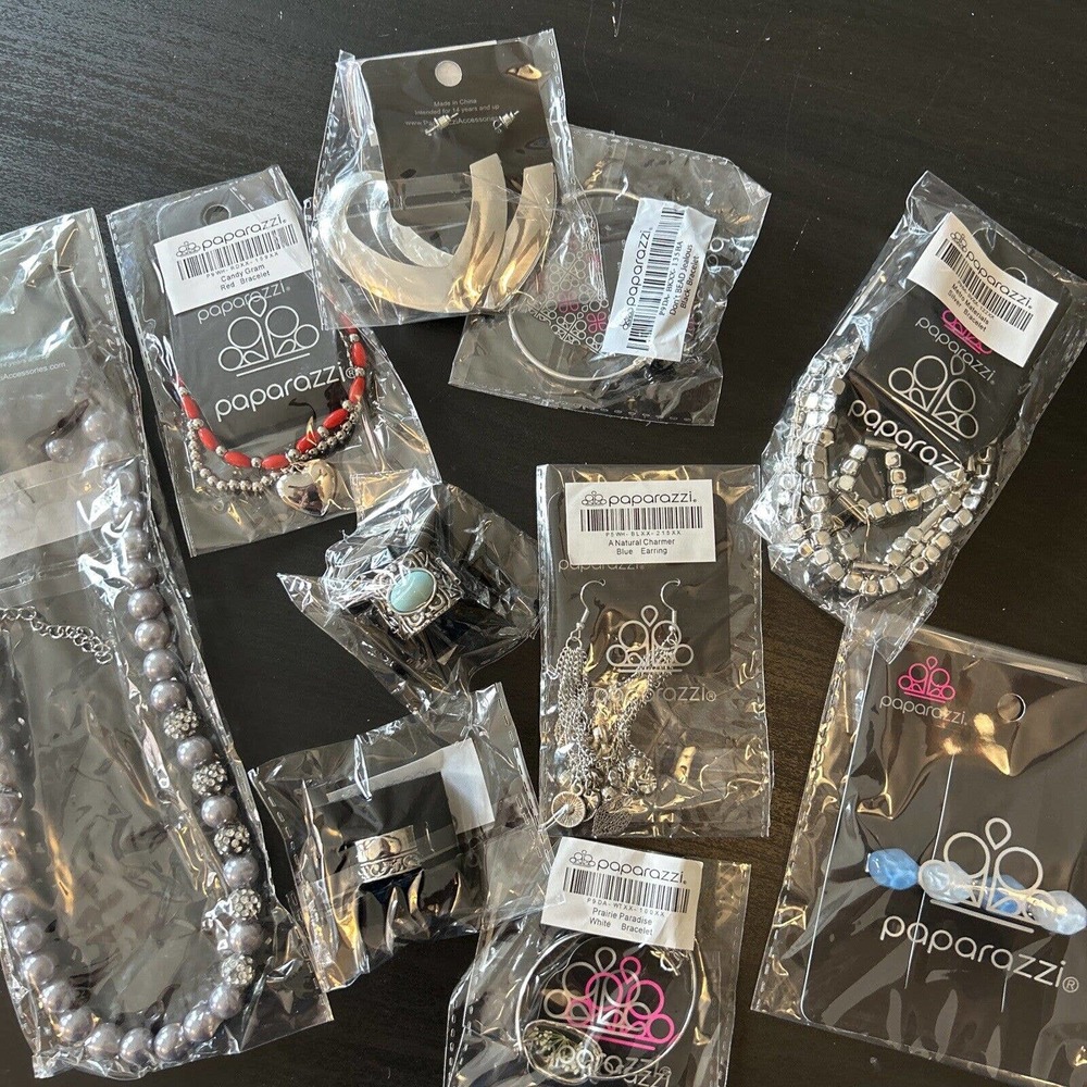 PAPARAZZI Lot 10 Mixed Random Jewelry Pieces Sealed Earrings, Necklaces NWT
